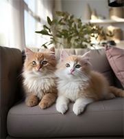 Two cats on a couch